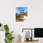 Ik zal lopen door geloof bijbel vers poster (Thuiskantoor)