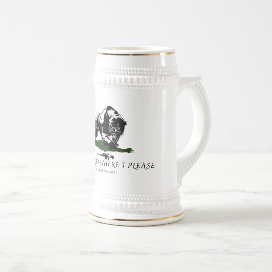 Ik zal lopen waar ik wil bierpul (Voorkant rechts)