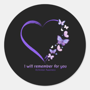 Ik zal me vlinder Alzheimer's Award herinneren Ronde Sticker
