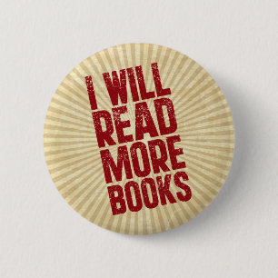 Ik zal meer boeken lezen ronde button 5,7 cm