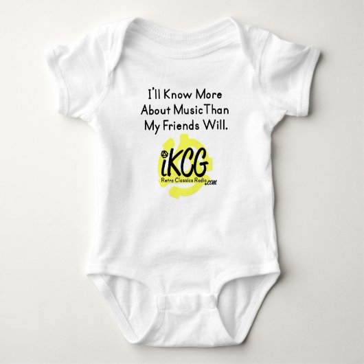 "Ik zal meer weten..." iKCG-logokleding voor baby Romper (Voorkant)