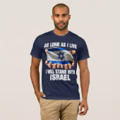 Ik zal met Israël gaan staan T-shirt (Voorkant volledig)