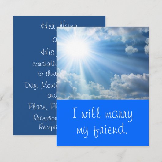 Ik zal met mijn vriend trouwen. Huwelijksuitnodigi Kaart (Voorkant / Achterkant)