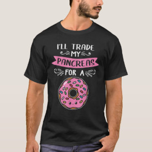 Ik zal mijn alvleesklier donut grappig diabetische t-shirt