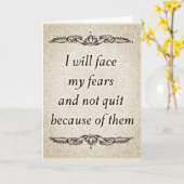 Ik zal mijn angsten onder ogen zien - Positieve Qu Kaart (Gele Bloem)