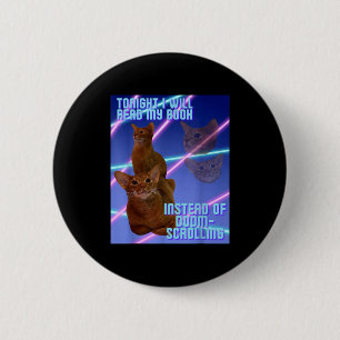 Ik zal mijn boek lezen in plaats van doomscrollen ronde button 5,7 cm