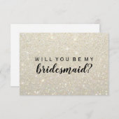 Ik zal mijn Bridesmaid zijn - Glitter Fab White Go Kaart (Voorkant / Achterkant)
