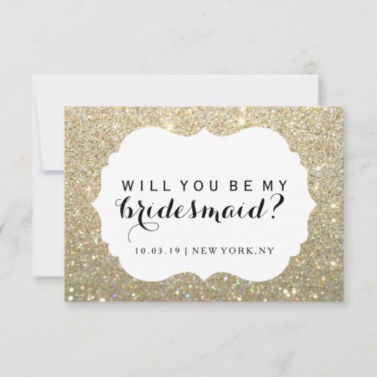Ik zal mijn Bridesmaid zijn - Gold Fab-bedrukt Kaart (Voorkant)