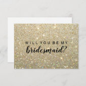 Ik zal mijn Bridesmaid zijn - Gold Glitter Fab Kaart (Voorkant / Achterkant)