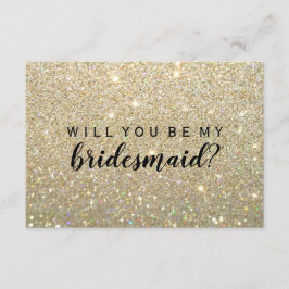 Ik zal mijn Bridesmaid zijn - Gold Glitter Fab Kaart