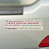 "Ik zal mijn bronnen noemen." Bumpersticker (Op auto)