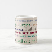 "Ik zal mijn bronnen noemen." Mok (Center)