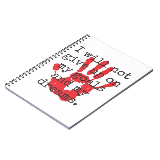 Ik zal mijn doelen niet opgeven - Inspirerend Quo Notitieboek (Linkerzijde)