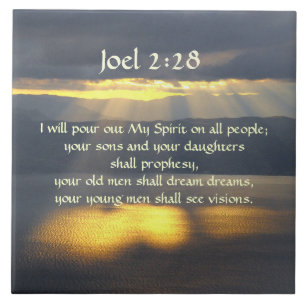 Ik zal mijn geest Joel 2 28, Bijbelversie uitgiete Tegeltje