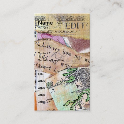 Ik zal mijn weg nooit verlaten visitekaartje (Voorkant)