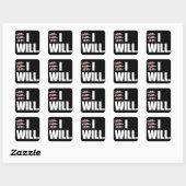 IK ZAL - MOTIVATIE VIERKANTE STICKER (Vel)