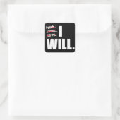 IK ZAL - MOTIVATIE VIERKANTE STICKER (Tas)
