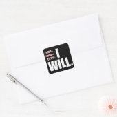 IK ZAL - MOTIVATIE VIERKANTE STICKER (Envelop)