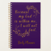 "Ik zal niet falen" 5,5" x 8,5" Paarse Planner (Voorkant)
