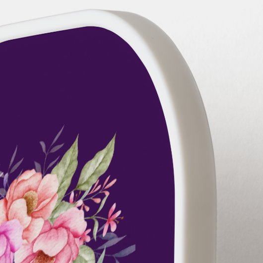 "Ik zal niet falen" Paarse pickleball paddle (Links Detail)