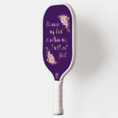 "Ik zal niet falen" Paarse pickleball paddle (Links)