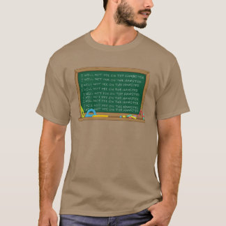 Ik zal niet op de hamster plassen t-shirt