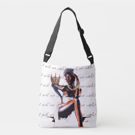 Ik zal niet Settle. - Crossbody Tas (Voorkant)