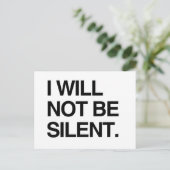 IK ZAL NIET SILENT ZIJN BRIEFKAART (Staand voorkant)