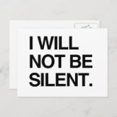 IK ZAL NIET SILENT ZIJN BRIEFKAART (Voorkant / Achterkant)