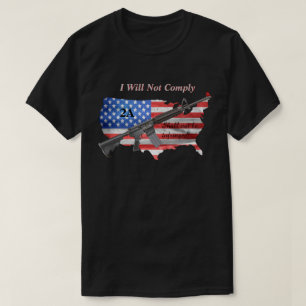 Ik zal niet voldoen aan het tweede amendement op d t-shirt