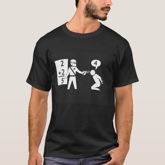 "Ik zal niet voldoen", grafisch, geen tekst, zwart T-shirt (Voorkant)