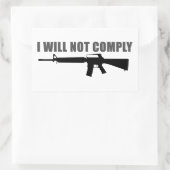 Ik zal niet voldoen rechthoekige sticker (Tas)