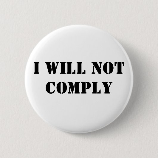 Ik zal niet voldoen ronde button 5,7 cm (Voorkant)