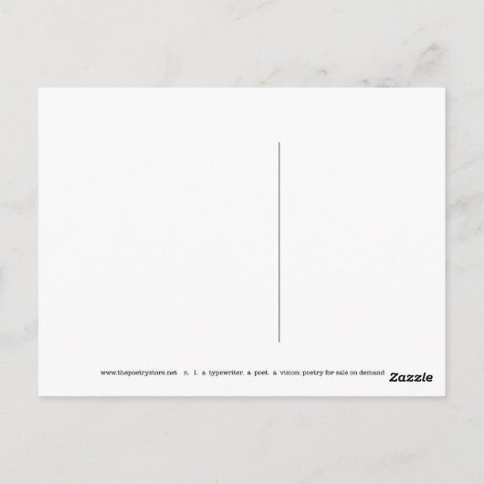 " ik zal niet wachten " briefkaart (Achterkant)