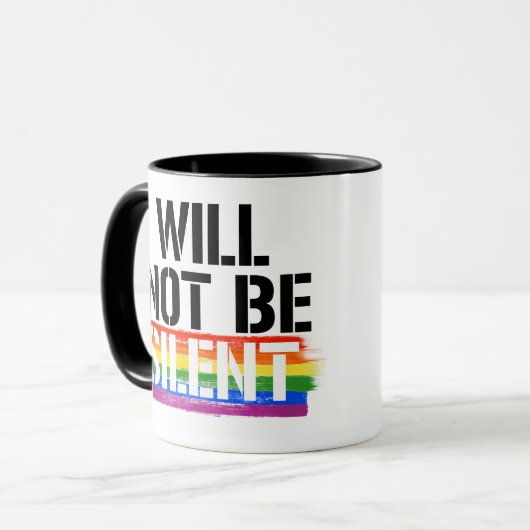 Ik zal niet zwijgen mok (Voorkant links)