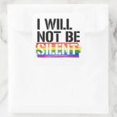 Ik zal niet zwijgen vierkante sticker (Tas)