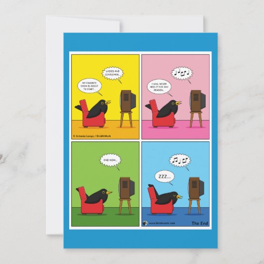 Ik zal nooit Comic slapen Bedankkaart (Voorkant)