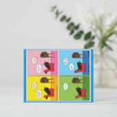 Ik zal nooit Comic slapen Briefkaart (Staand voorkant)