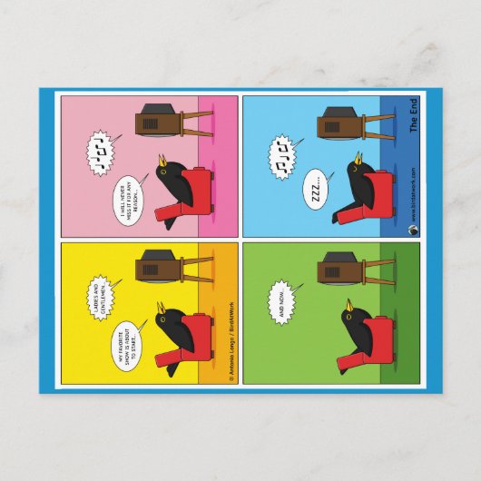 Ik zal nooit Comic slapen Briefkaart (Voorkant)