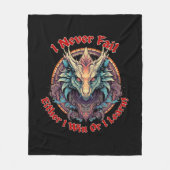 Ik zal nooit falen of ik win of ik leer! op zwart fleece deken (Voorkant)