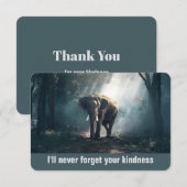 Ik zal nooit je knijpheid Elephant vergeten Dank j Bedankkaart (Voorkant / Achterkant)