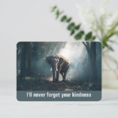 Ik zal nooit je knijpheid Elephant vergeten Dank j Bedankkaart (Staand voorkant)