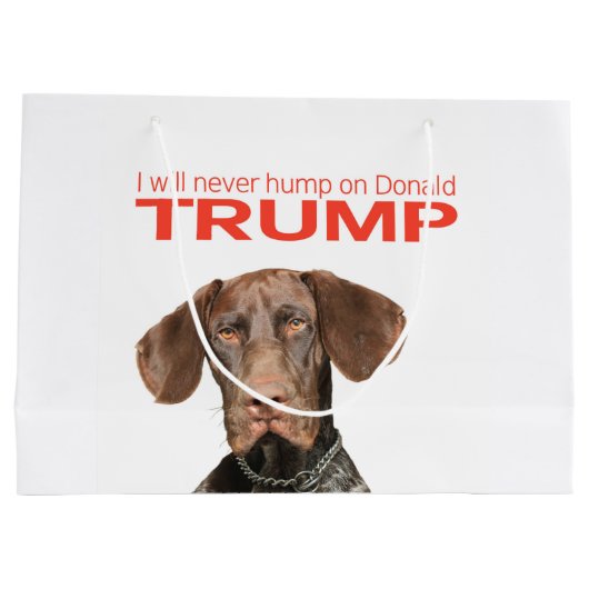 Ik zal nooit met Donald Trump meegaan. Large Cadeautasje (Achterkant)