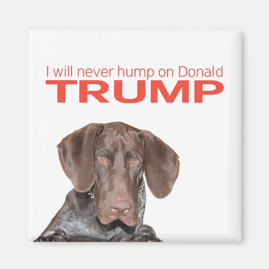 Ik zal nooit met Donald Trump meegaan. Magneet (Voorkant)