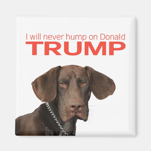 Ik zal nooit met Donald Trump meegaan. Magneet (Voorkant)