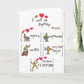 Ik zal om het even wat voor u doen feestdagen kaart