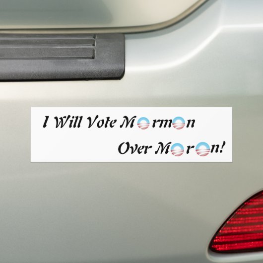Ik zal over Moron stemmen. Bumpersticker (Op auto)
