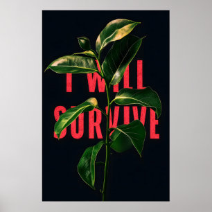 Ik Zal Overleven Motiverende Kunstprint Grunge Roo Poster