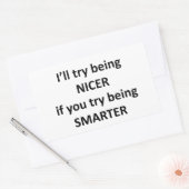 Ik zal proberen BNIcer te zijn als je slimmer prob Rechthoekige Sticker (Envelop)