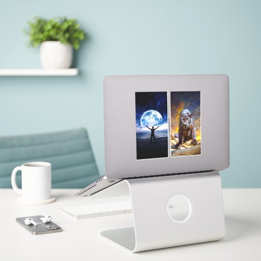 Ik zal professionele boekomslag of ebook cov ontwe sticker (Laptop op bureau)